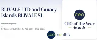 blivale_awards_CEO Monthly Issue 12 2024 IoT Excellence 2024_320x134 BLIVALE | eSIM e SIM Card internazionali per viaggi all'estero